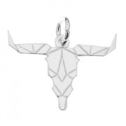 925 Sterling Silver Buffalo skull charm 14.5 mm x1