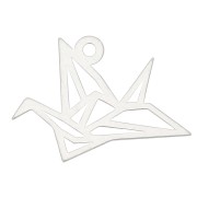 925 Sterling Silver origami crane charm 12 mm x1