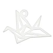 925 Sterling Silver origami crane charm 12 mm x1