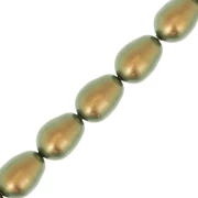 Pearl pearls PureCrystal 5821 11x8 mm - Iridescent Green Pearl x5