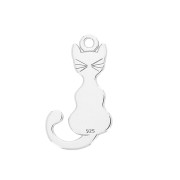 925 Sterling Silver cat charm 16 mm  x1|raw }}
