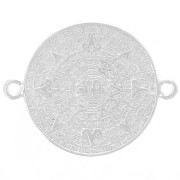 21.5mm 925 Sterling Silver Aztec calendar spacer x1
