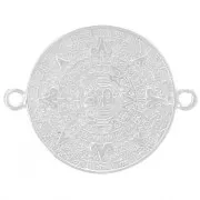 21.5mm 925 Sterling Silver Aztec calendar spacer x1