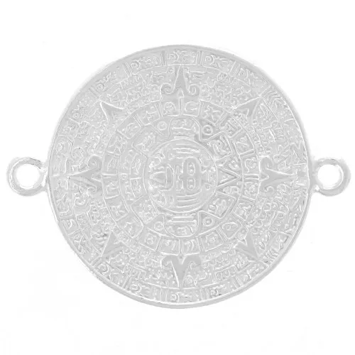21.5mm 925 Sterling Silver Aztec calendar spacer x1