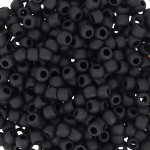 Seed beads Toho 8/0 TO8R49F - Opaque Jet Mat x8g