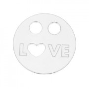 925 Sterling Silver love two holes pendant x1
