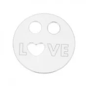 925 Sterling Silver love two holes pendant x1