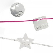 925 Sterling Silver love two holes pendant x1