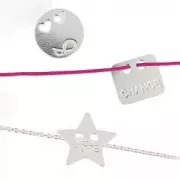 925 Sterling Silver love two holes pendant x1