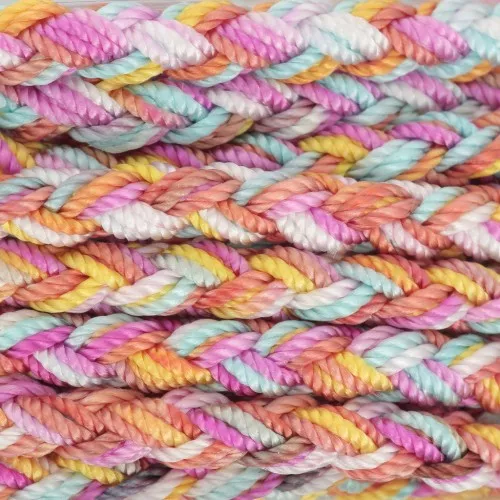 4mm Braided nylon cord - Multicolor Pastel x3m