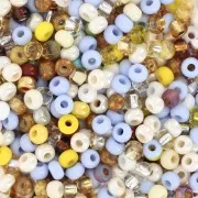 Preciosa Seed Beads 8/0 - 3 mm - Yellow and Blue Mix x20g