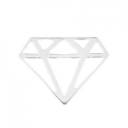 925 Sterling Silver origami diamond 15.5 mm x1|raw }}