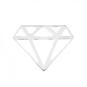 925 Sterling Silver origami diamond 15.5 mm x1