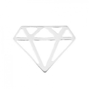 925 Sterling Silver origami diamond 15.5 mm x1