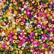 Preciosa Seed beads 11/0 2 mm - Mix Green - Pink - Gold x20g|raw }}