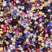 Preciosa Seed Beads 11/0 2 mm - Yellow, Purple, and Black Mix - 20 g