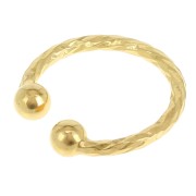 Fine gold plated 13 mm diamond effect earring with balls x1|raw }}