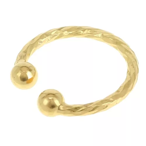 Fine gold plated 13 mm diamond effect earring with balls x1