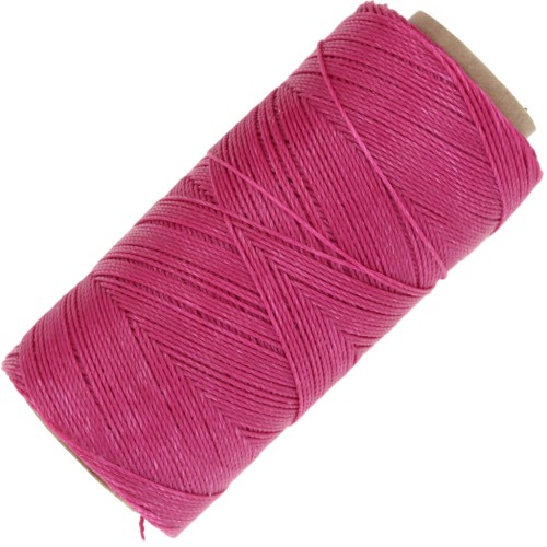 Linhasita waxed thread spool for micro macramé 0.75 mm - Bright Pink (1435) x228m