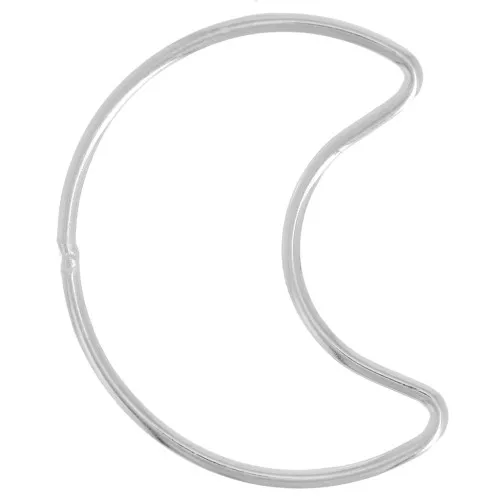 925 Sterling Silver 21x16.5mm moon Spacer x1