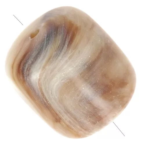 16x14 mm opaque resin tube beads - Beige - Marbled brown x4