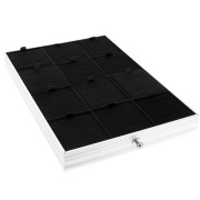 29x20cm 12-compartmen tray with foam - jewelry carrying case - Black x1
