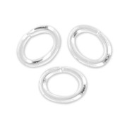 Jumprings open oval 3.1x2.4x0.55mm fine silver plating x50|raw }}