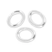 Jumprings open oval 3.1x2.4x0.55mm fine silver plating x50