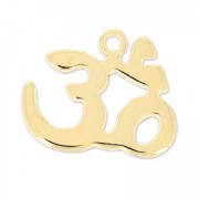 Ohm pendant 16.5 mm fine Gold plated x1