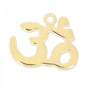 Ohm pendant 16.5 mm fine Gold plated x1