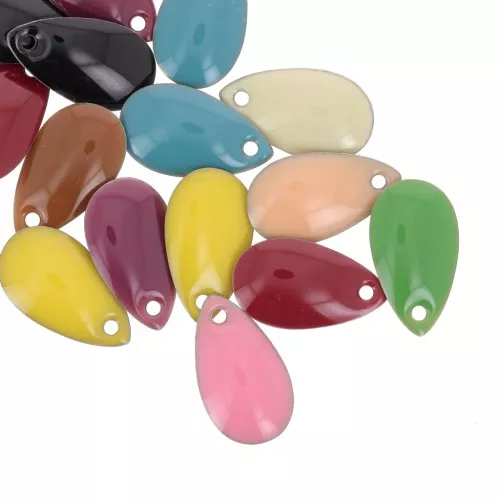 Set of 14x8mm drop sequins in epoxy resin - Multicolor x20