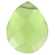 12x10mm faceted drop Bead - flat briolette imitation gem - Hydro Peridot x1|raw }}