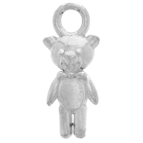 925 Sterling Silver 15x6mm Bear charm x1
