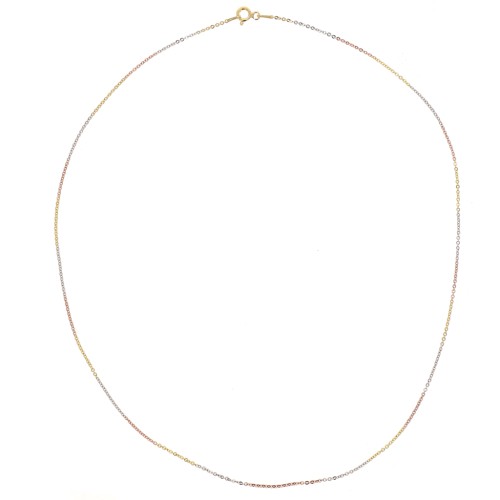 1.3mm 925 Sterling Silver Trace choker - Fine gold plated - Rose Gold x45cm