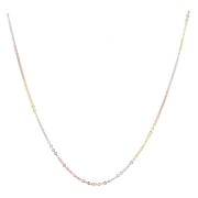1.3mm 925 Sterling Silver Trace choker - Fine gold plated - Rose Gold x45cm