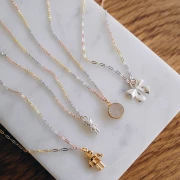 1.3mm 925 Sterling Silver Trace choker - Fine gold plated - Rose Gold x45cm