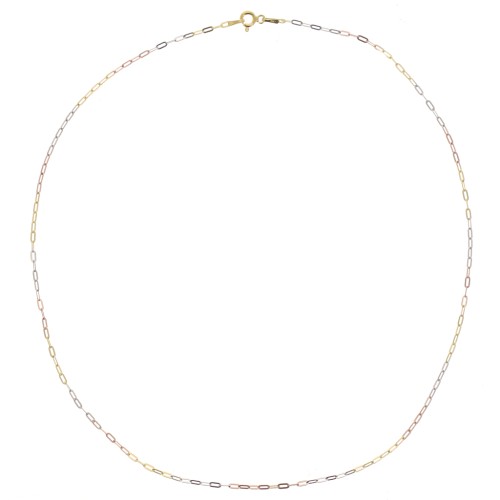 1.7mm 925 Sterling Silver Rectangle Necklace - Fine gold plated - Rose Gold x45cm