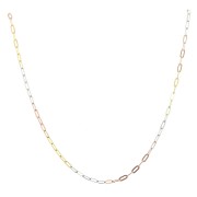 1.7mm 925 Sterling Silver Rectangle Necklace - Fine gold plated - Rose Gold x45cm