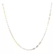 1.7mm 925 Sterling Silver Rectangle Necklace - Fine gold plated - Rose Gold x45cm