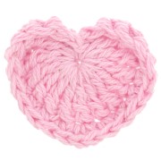 32x40mm Crocheted heart pendant - Light pink x1|raw }}