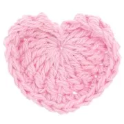 32x40mm Crocheted heart pendant - Light pink x1