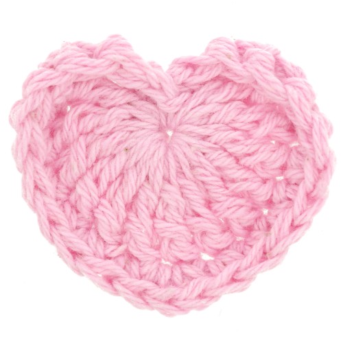 32x40mm Crocheted heart pendant - Light pink x1