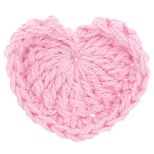 32x40mm Crocheted heart pendant - Light pink x1