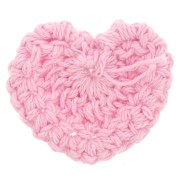 32x40mm Crocheted heart pendant - Light pink x1
