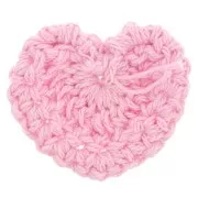 32x40mm Crocheted heart pendant - Light pink x1