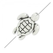Mini turtle bead 9x7 mm Antique Silver Plating x1|raw }}