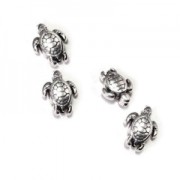 Mini turtle bead 9x7 mm fine Gold plated x1