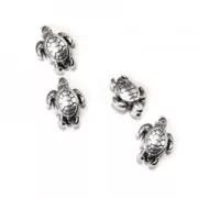 Mini turtle bead 9x7 mm fine Gold plated x1