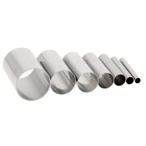 Cylinder cookie cutter assortment for polymer clay - Stainless steel x7