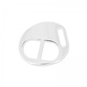 Oval clasp 14x12 mm for 5mm lace Antique Silver Plating x1